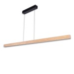 ISOLED 116850 LED Pendelleuchte PFETTE, 1.6m, 58W, Holz/schwarz 