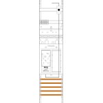 f-tronic 7141026 Zählerfeld ER6L-PV, 1-feldrig, H=1050mm, 1-eHZ, Kaskade, 1 HSP, 1 Res. 