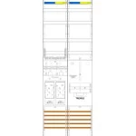 f-tronic 7143170 Zählerfeld E19DSVR6, 2-feldrig, H=1350mm, 2-eHZ mit DS, 1 TRE 