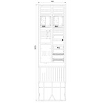 f-tronic 7160136 Zähleranschlusssäule 2-feldrig, H=2010mm, 2-eHZ, Haube geschl., ZSA202-2-2eHZ-APZ-HAK-HG 