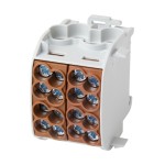 f-tronic 7730013 Hauptleitungsabzweigklemme, 25mm², 1polig, CU/AL, braun, Doppelblock, HLAK1p25DALUbr 