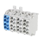 f-tronic 7730019 Hauptleitungsabzweigklemme, 25mm², 4polig, CU/AL,grau/blau, HLAK4p25ALUgrbl 