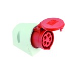 PC Electric 115-6 Wanddose 16A 5p Wandsteckdose 5-polig 6h IP44 rot Kunststoffgehäuse 400 V Schraubklemme 