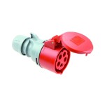 PC Electric 225-6TT Kupplung 32A 5p schraublos 6h IP44 IP54, schraublose Klemme, rotes Kunststoffgehäuse 