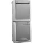 Panasonic 90591098-DE Steckdose/Wechselsch-Kombi senkr.FR-AP IP54 gr 